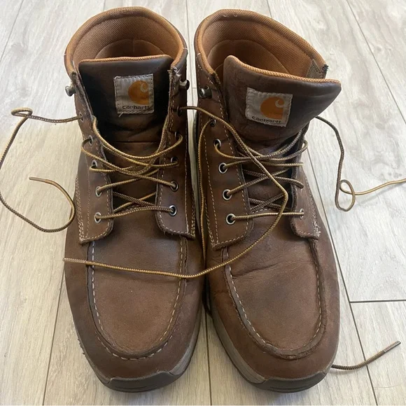 Carhartt Men's lightweight wedge Moc Toe Chukka DK Brown Work Boots sz 13 - Picture 2 of 9